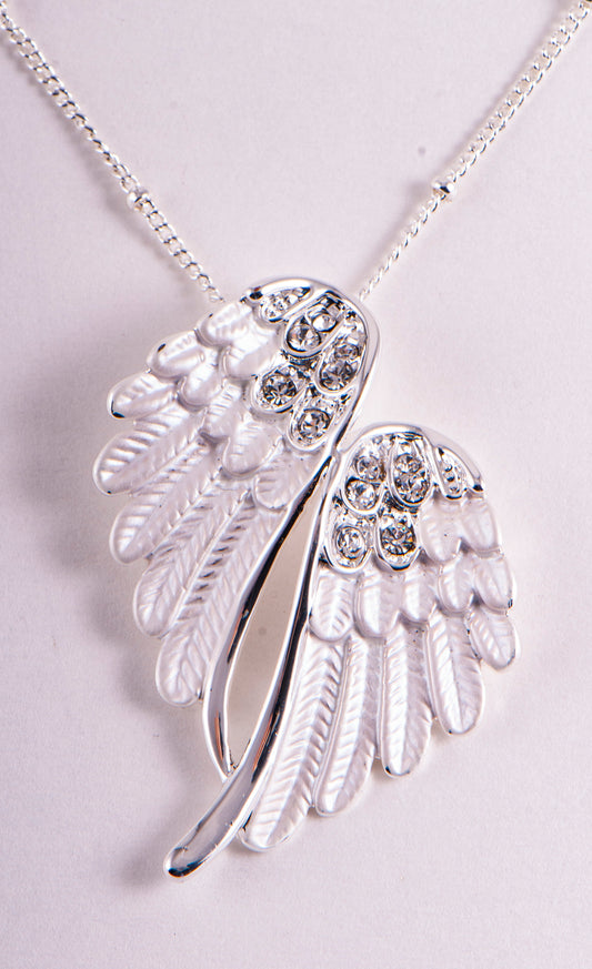 Schmuck - Kette Engelsflügel silber